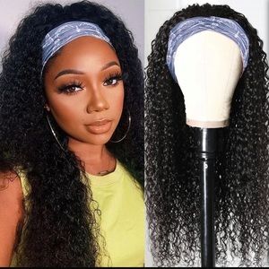 Human hair headband wig